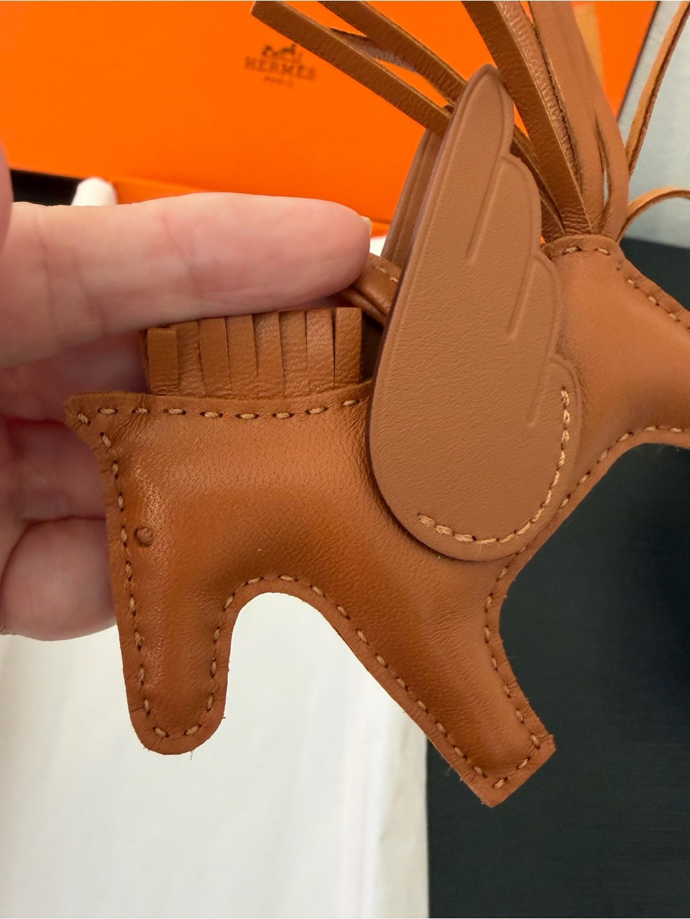 Hermès Milo Lambskin Swift Grigri Rodeo Pegase Horse Bag Charm - Picture 7 of 11